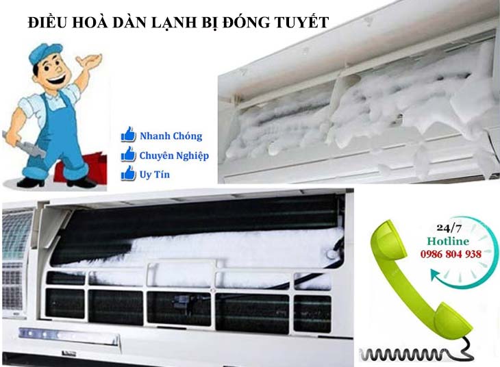 Sua Dieu Hoa Dan Lanh Bi Dong Tuyet