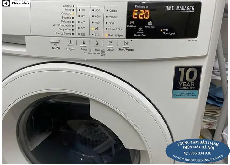 Sửa máy giặt Electrolux báo lỗi E20 tại Hà Nội